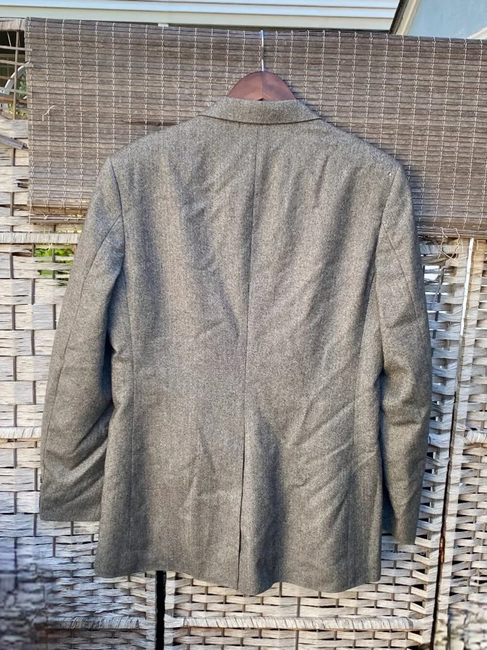 90s Calvin Klein Weinstocks TWO Piece Suit Blazer Gray Herringbone Vintage